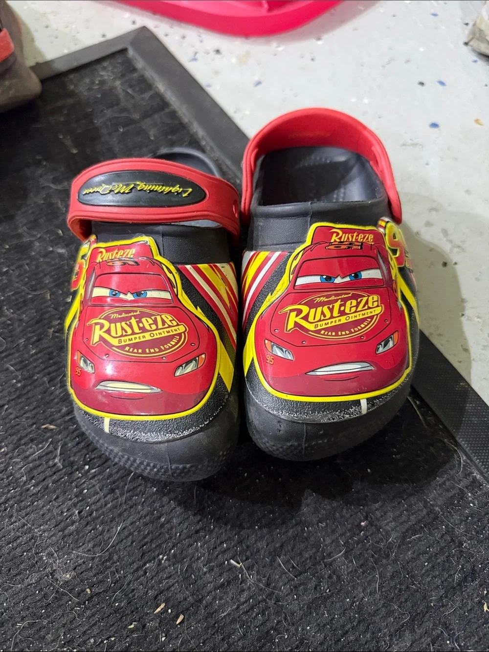 CROCS Kids Lightning McQueen Clog Sandals - Red, Black, Yellow